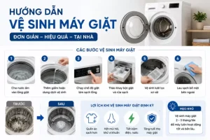 Hướng dẫn vệ sinh mát giặt đúng cách tại nhà