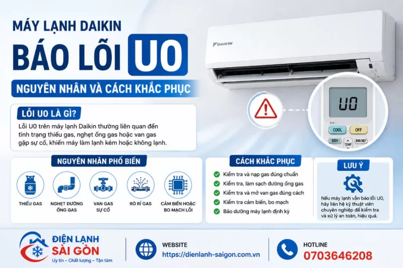 máy lạnh daikin mã lỗi u0