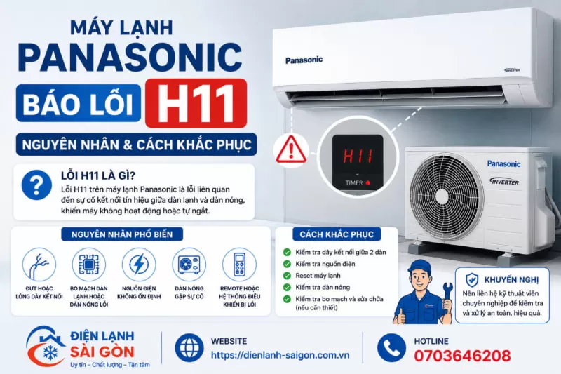 máy lạnh panasonic mã lỗi h11