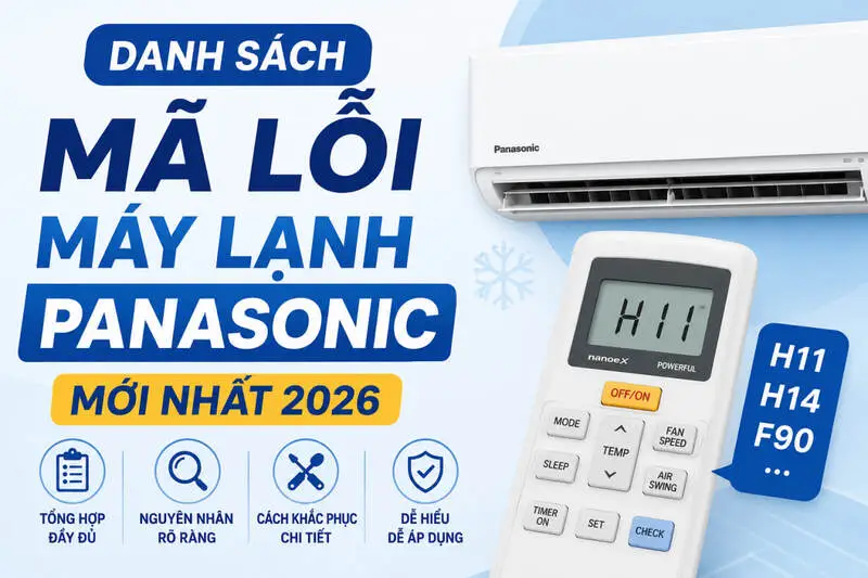 danh sách mã lỗi máy lạnh panasonic