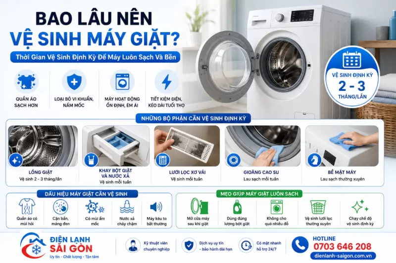 bao lâu nên vệ sinh máy giặt?