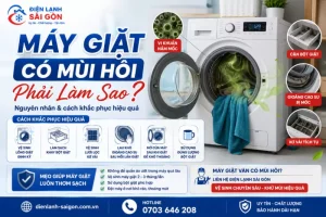 nguyên nhân máy giặt có mùi hôi